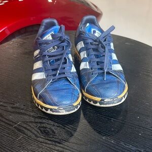 Adidas x Raf Simons Blue and Gold Sneakers